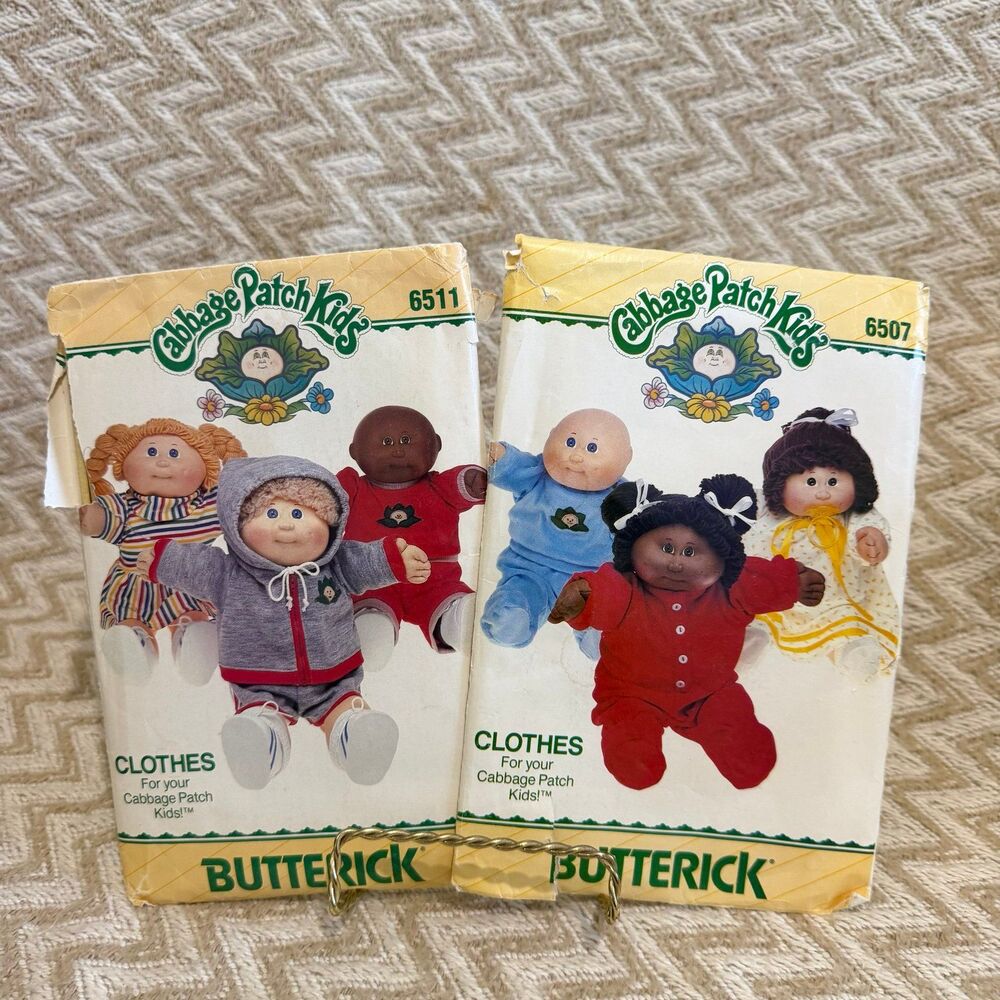 Vintage Butterick Cabbage Patch Kids Clothes Sewing Patterns 6511 6507